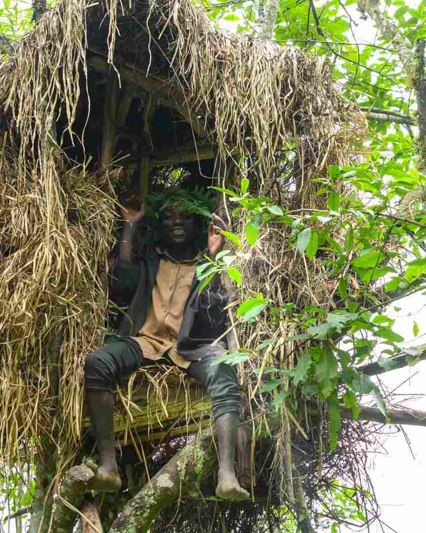 Traditional Batwa houses near Bwindi