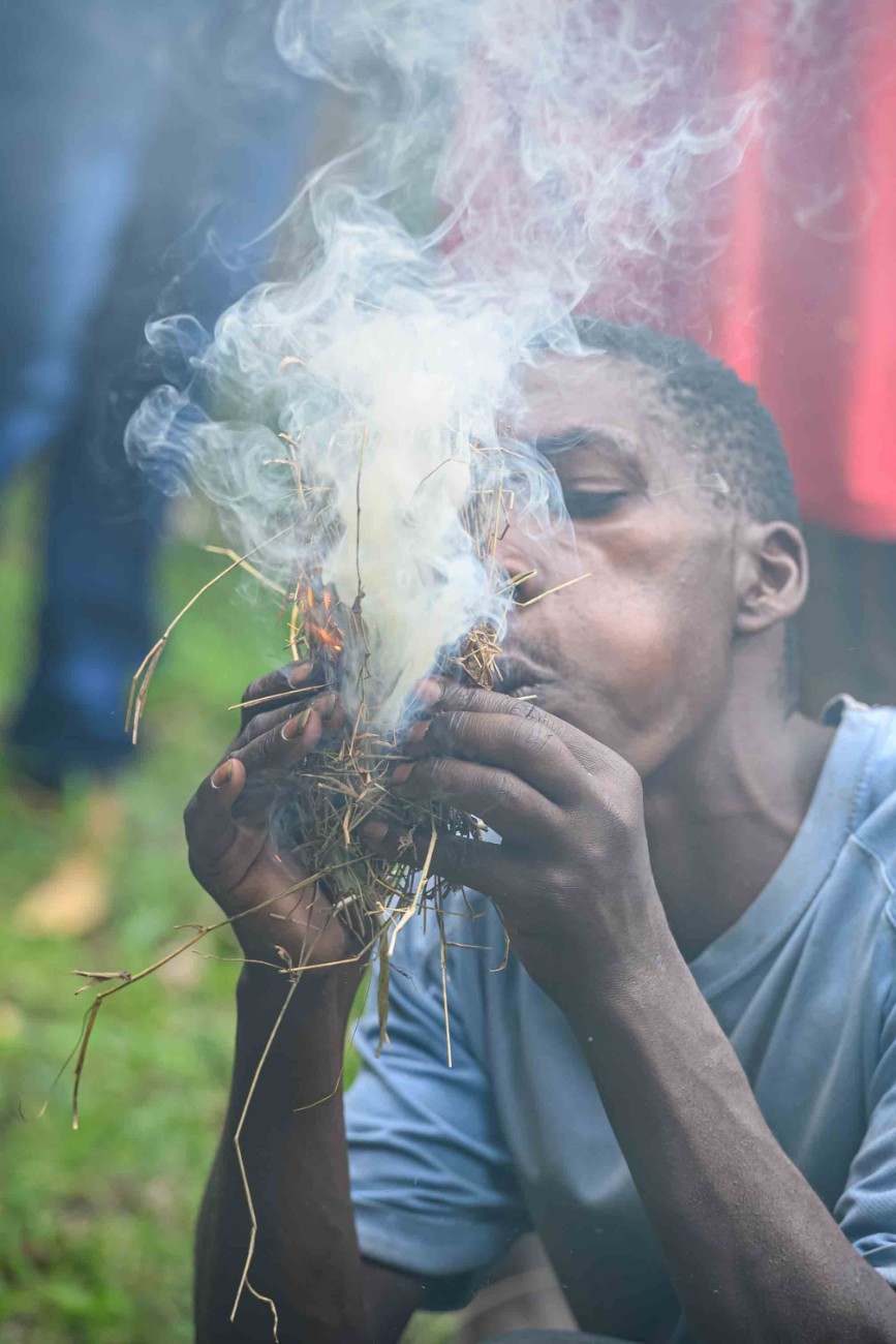 Traditional fire-making experience with the Batwa community